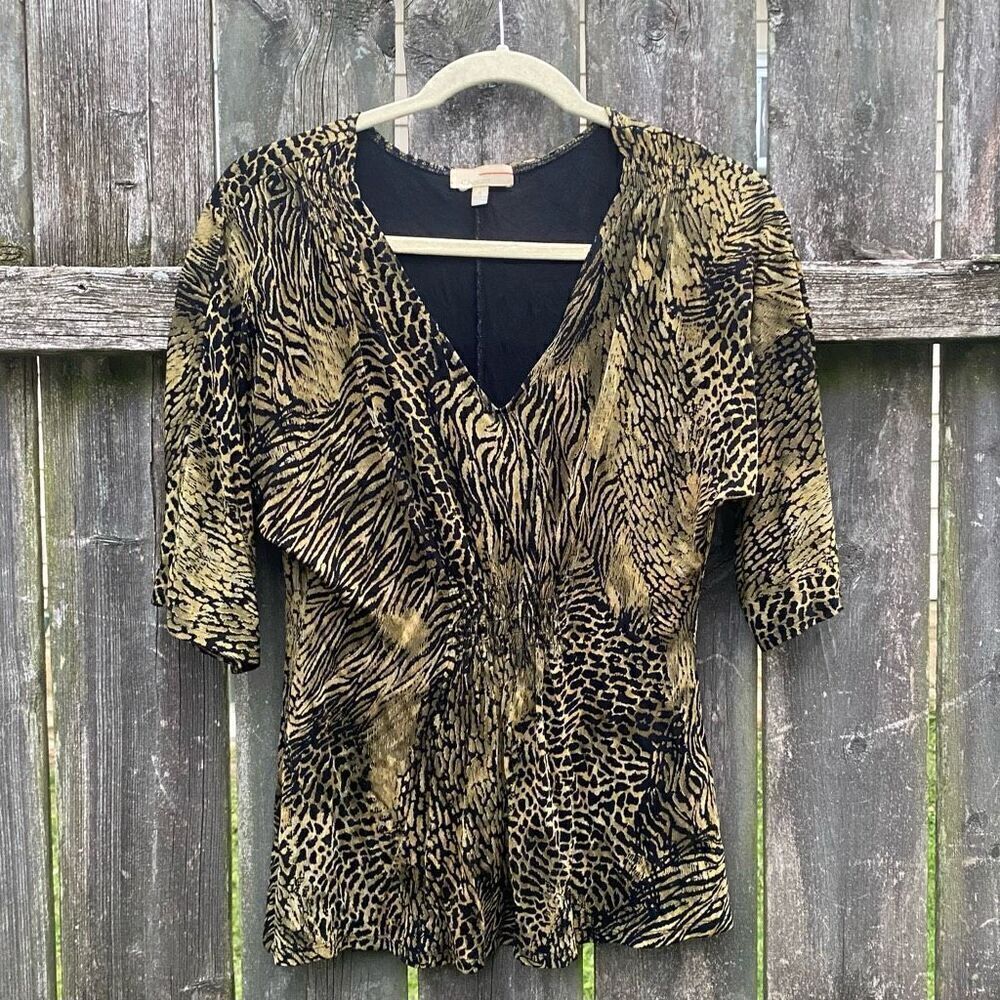 Vintage Choices Stretchy Animal Print Top | S‎
